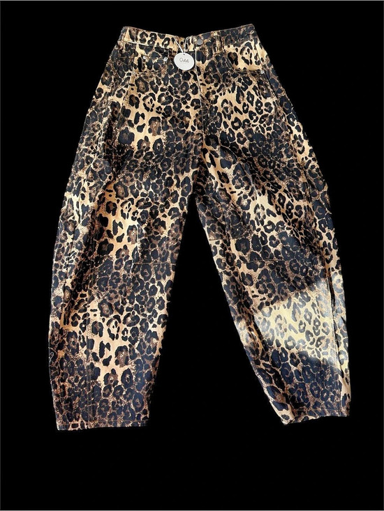 Odozi Pants - Oddi Leopard Print Trousers in Brown & Black Size Small NWT